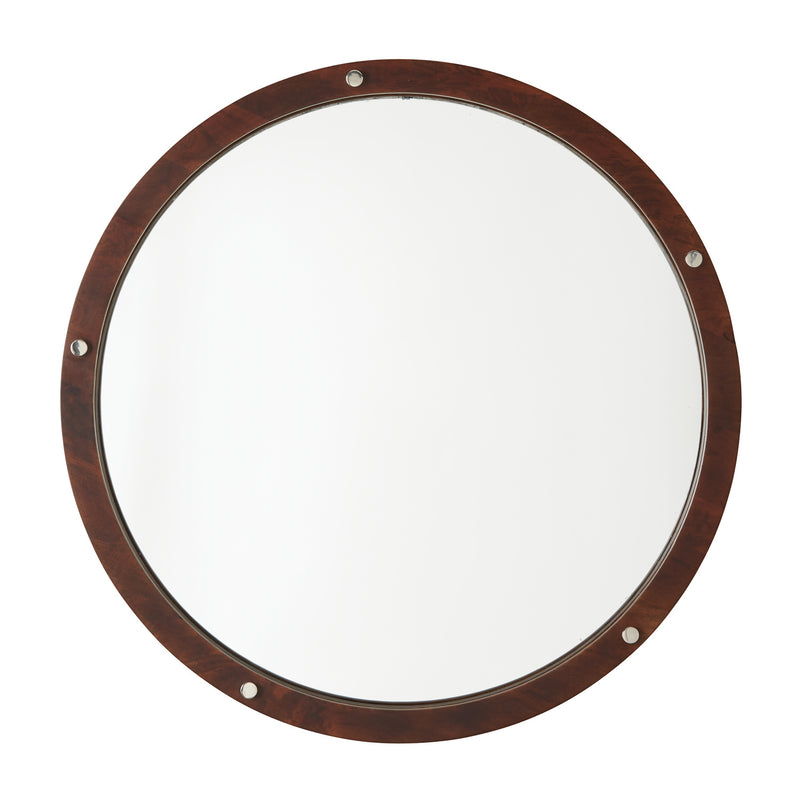 Mirror Mirror in Dark Wood and Polished Nickel