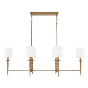 Abbie Six Light Island Pendant in Aged Brass