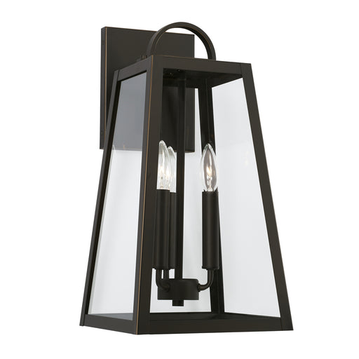 Leighton Three Light Outdoor Wall Lantern in Oiled Bronze