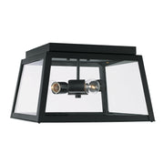 Leighton Three Light Outdoor Flush Mount in Black