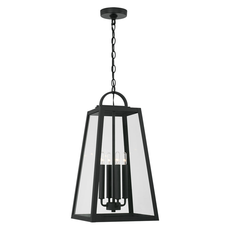 Leighton Four Light Outdoor Hanging Lantern in Black