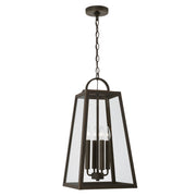 Leighton Four Light Outdoor Hanging Lantern in Oiled Bronze