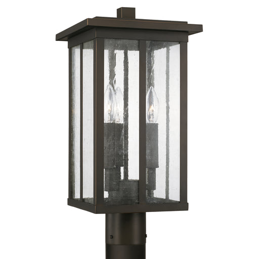Barrett Three Light Outdoor Post Lantern in Oiled Bronze