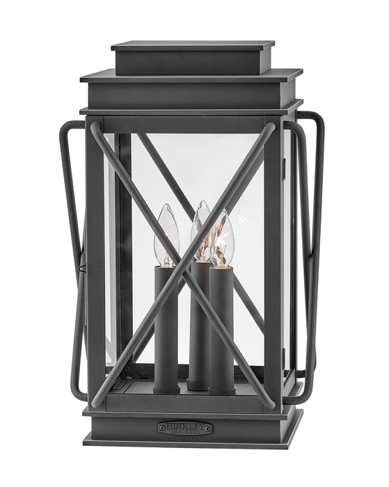 Montecito Medium Pier Mount Lantern in Museum Black