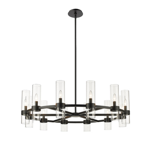 Datus 12 Light Chandelier in Matte Black