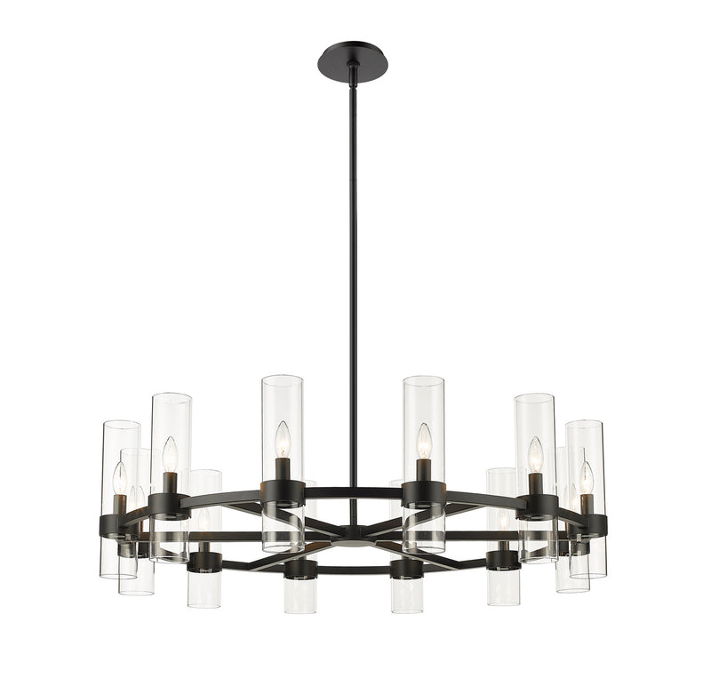 Datus 12 Light Chandelier in Matte Black by Z-Lite Lighting
