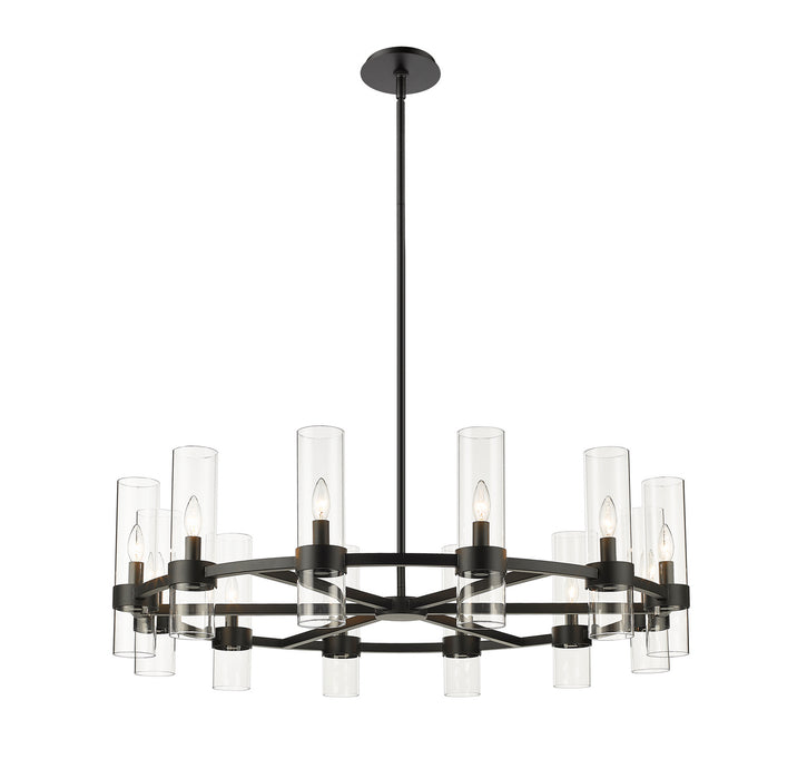 Datus 12 Light Chandelier in Matte Black by Z-Lite Lighting