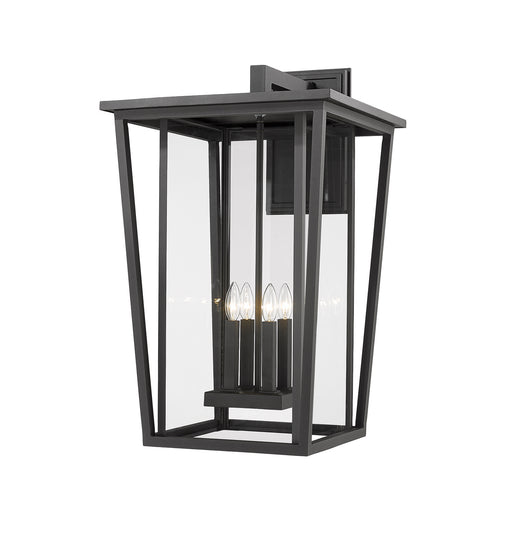 Seoul Four Light Outdoor Wall Sconce in Black by Z-Lite Lighting