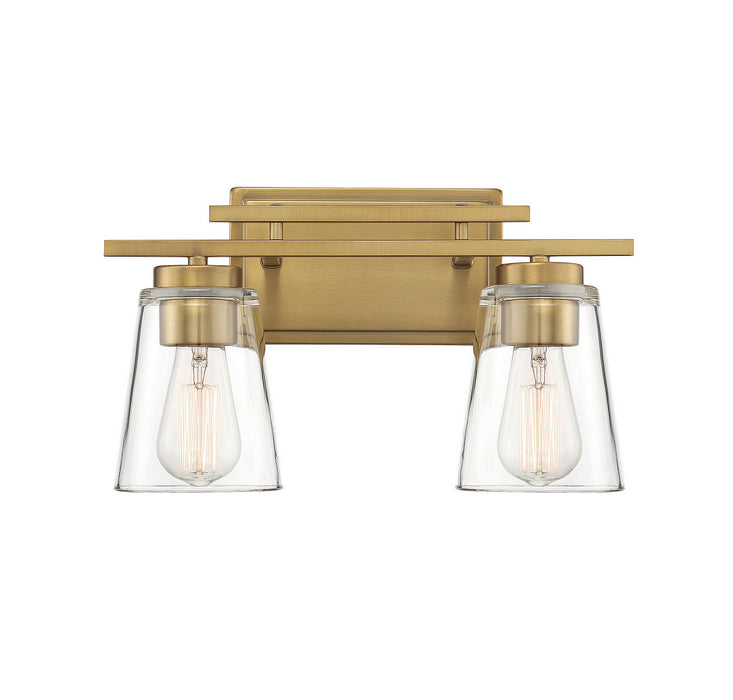 Calhoun 2-Light Bath Vanity in Warm Brass