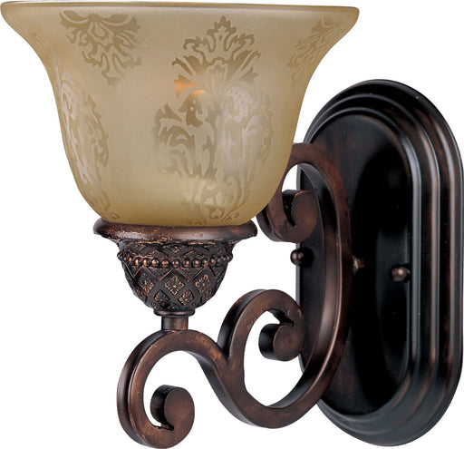 Symphony 1-Light Wall Sconce in Oil Rubbed Bronze with Screen Amber Glass/Shade