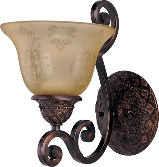 Symphony 1-Light Wall Sconce in Oil Rubbed Bronze with Screen Amber Glass/Shade