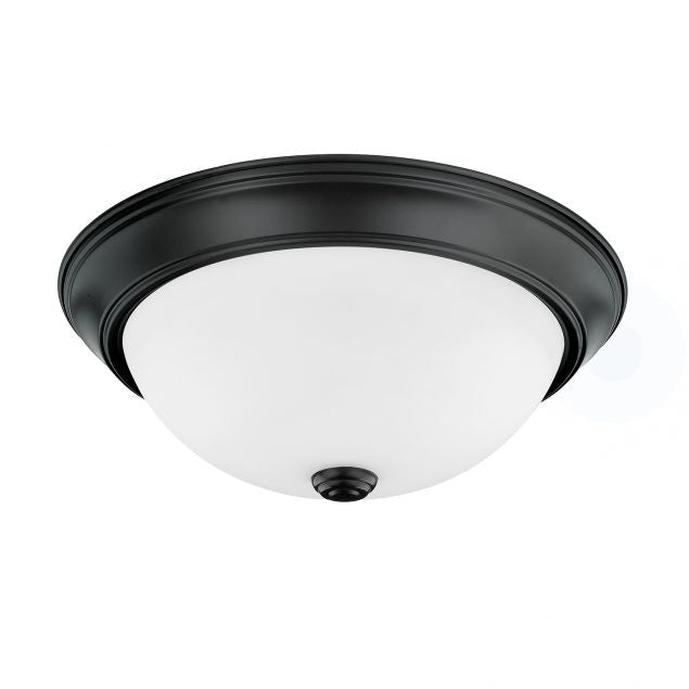 Bates Two Light Flush Mount in Matte Black