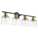 Monarch Soft Contemporary Vanity in Noir with Aged Brass - Lamps Expo
