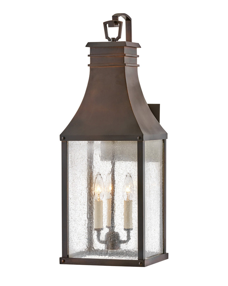 Beacon Hill Three Light Wall Mount in Blackened Copper by Hinkley Lighting