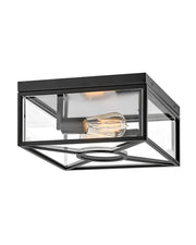 Brixton Two Light Flush Mount in Black by Hinkley Lighting
