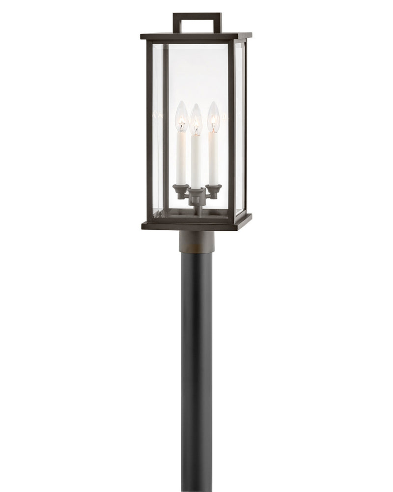 Weymouth Three Light Post Top or Pier Mount in Oil Rubbed Bronze by Hinkley Lighting