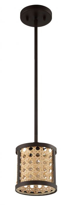 Malaya One Light Mini Pendant in Aged Bronze Brushed - Lamps Expo