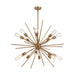 Estelle 16 Light Pendant in Natural Brass