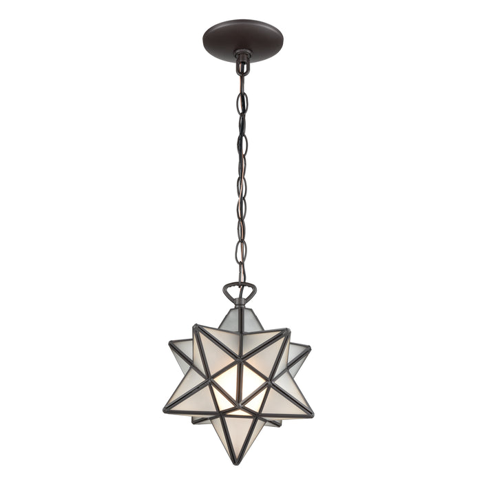Moravian Star 1-Light Mini-Pendant in Oil Rubbed Bronze