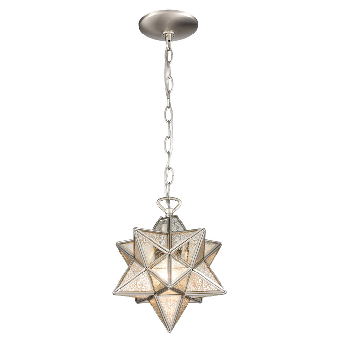 Moravian Star 1-Light Mini-Pendant in Polished Nickel