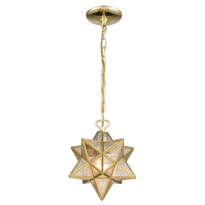 Moravian Star 1-Light Mini-Pendant in Brass