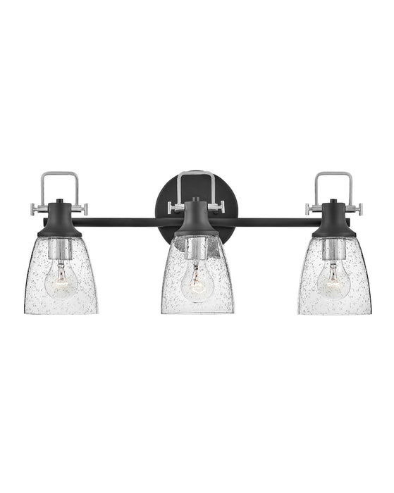 Easton Three Light Vanity in Black with Chrome accents by Hinkley Lighting