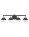 Fletcher Four Light Vanity in Black with Chrome accents by Hinkley Lighting