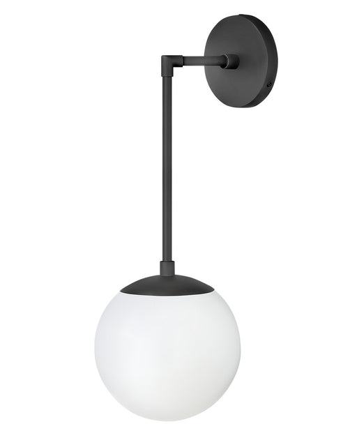 Warby One Light Wall Sconce in Black with White glass by Hinkley Lighting