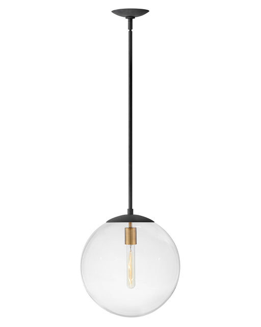 Warby One Light Pendant in Aged Zinc by Hinkley Lighting