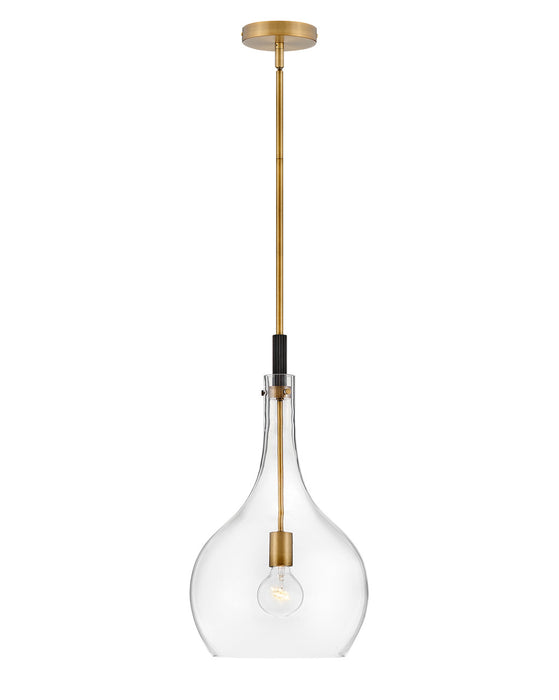 Ziggy One Light Pendant in Heritage Brass with Clear glass by Hinkley Lighting