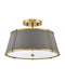 Clarke Two Light Semi-Flush Mount in Lacquered Dark Brass by Hinkley Lighting