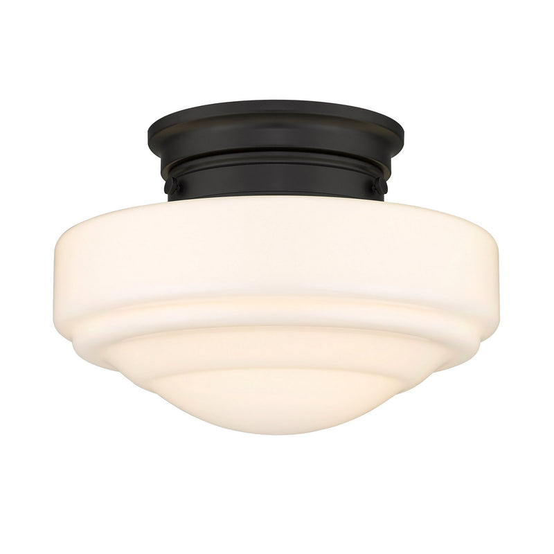One Light Semi-Flush Mount in Matte Black
