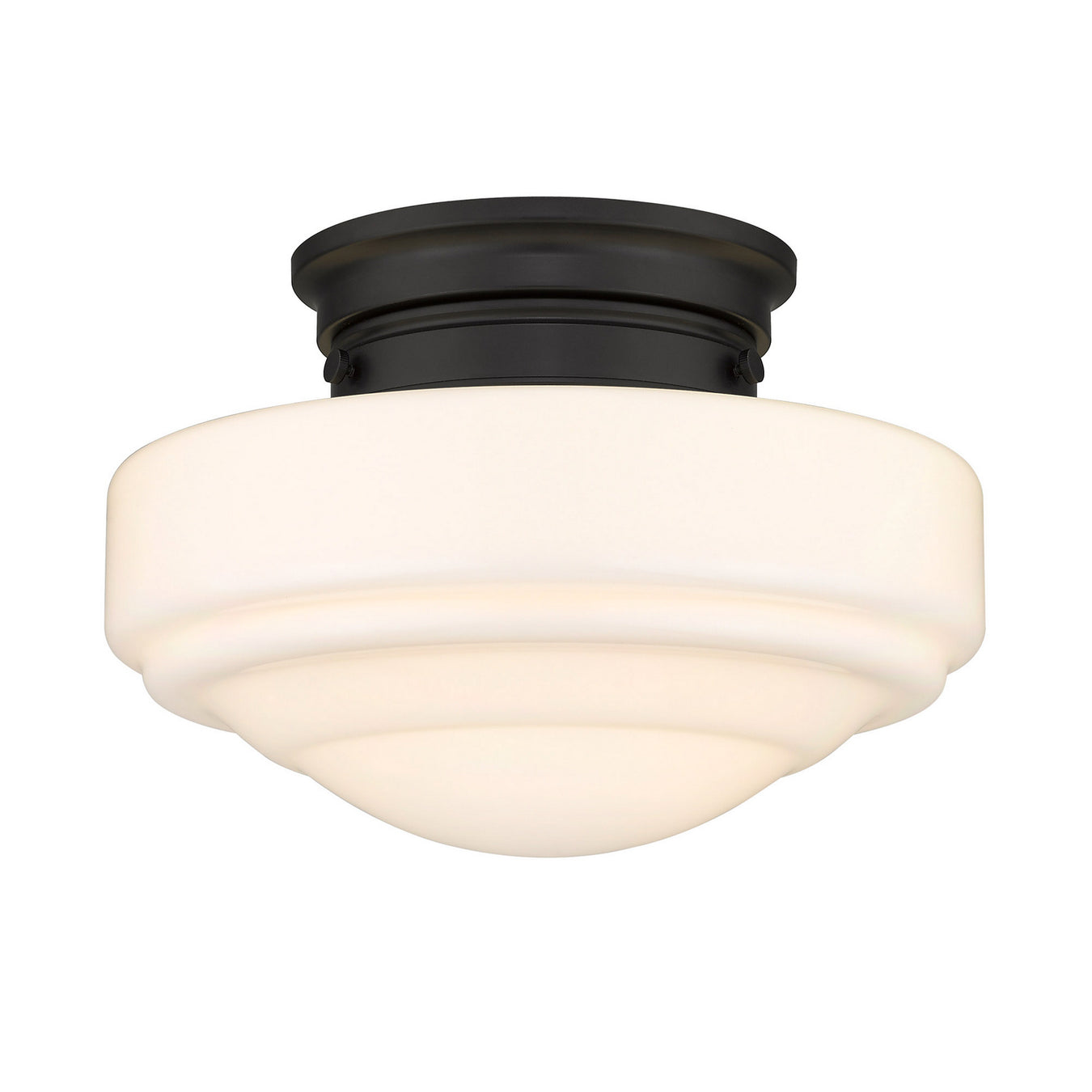 One Light Semi-Flush Mount in Matte Black