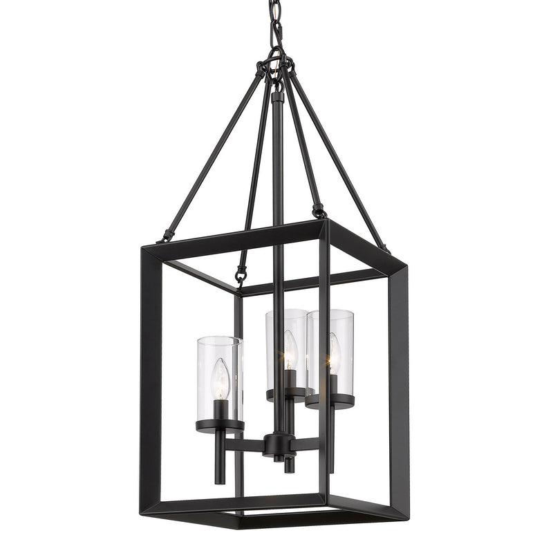Three Light Pendant in Matte Black