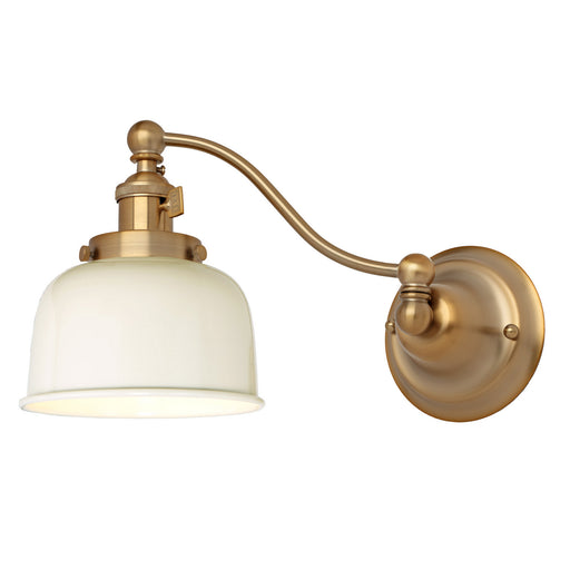 Soho 1-Light Half Swing M2 Wall Sconce in Satin Brass & Ivory