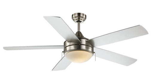 2-Light 52" Ceiling Fan in Brushed Nickel with White Frost Glass from Trans Globe Lighting, item number F-1006 BN