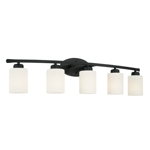 Dixon Five Light Vanity in Matte Black