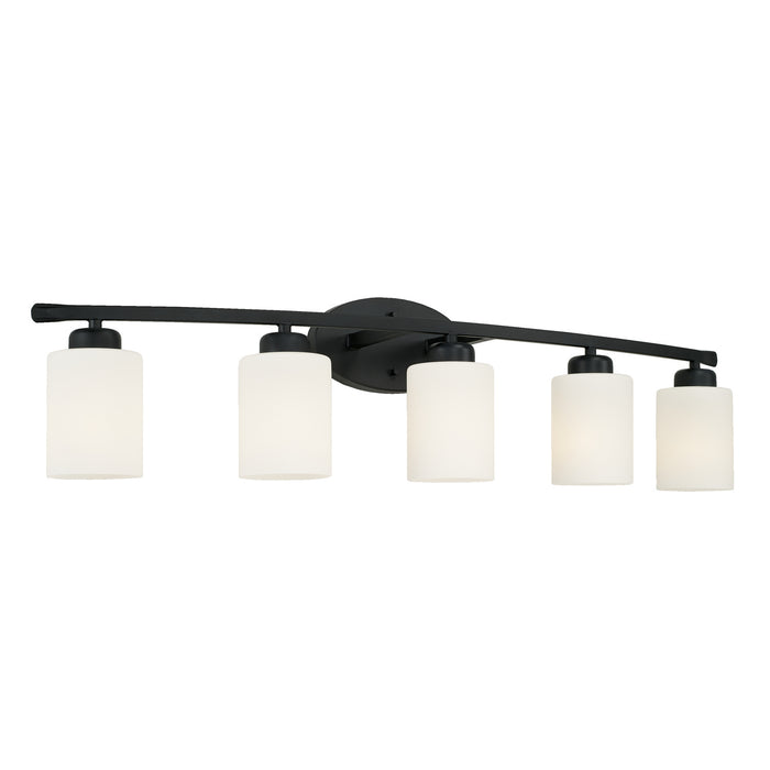 Dixon Five Light Vanity in Matte Black