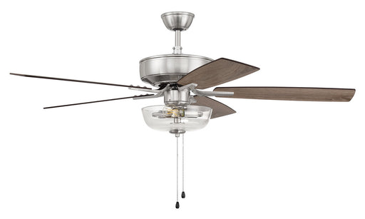 Pro Plus 101 Clear Bowl Light Kit 52" Ceiling Fan in Brushed Polished Nickel from Craftmade, item number P101BNK5-52DWGWN