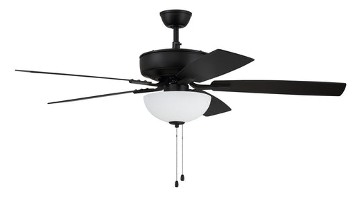 Pro Plus 211 White Bowl Light Kit 52" Ceiling Fan in Flat Black from Craftmade, item number P211FB5-52FBGW