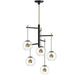 Nucleus LED Pendant in Black / Natural Aged Brass