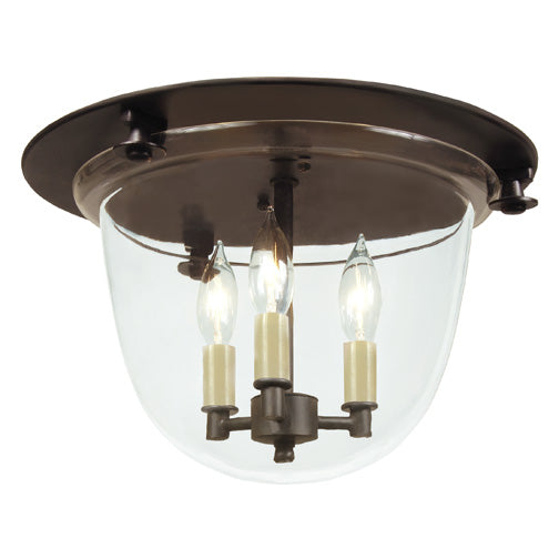 Harris Flush Mount Bell Lantern with Clear Glass in Oil rubbed bronze