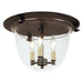 Harris Flush Mount Bell Lantern with Clear Glass in Oil rubbed bronze