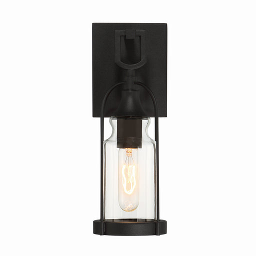 Yasmin One Light Outdoor Wall Sconce in Satin Black