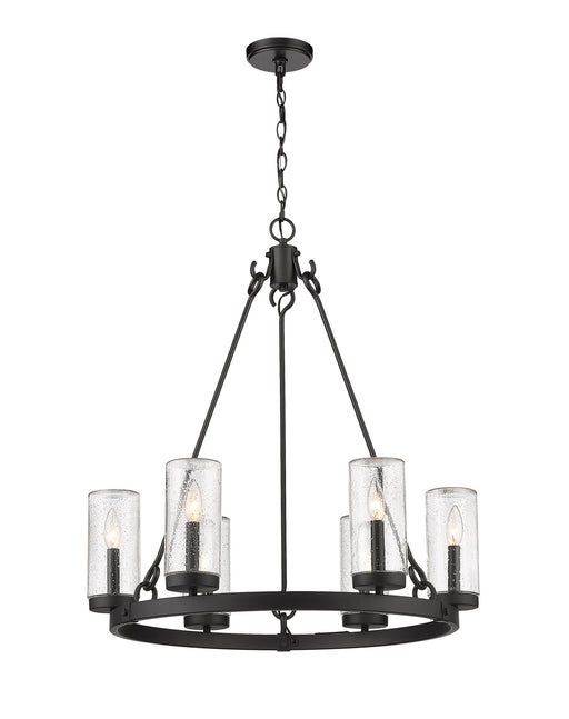 Marlow Six Light Outdoor Pendant in Matte Black by Z-Lite Lighting