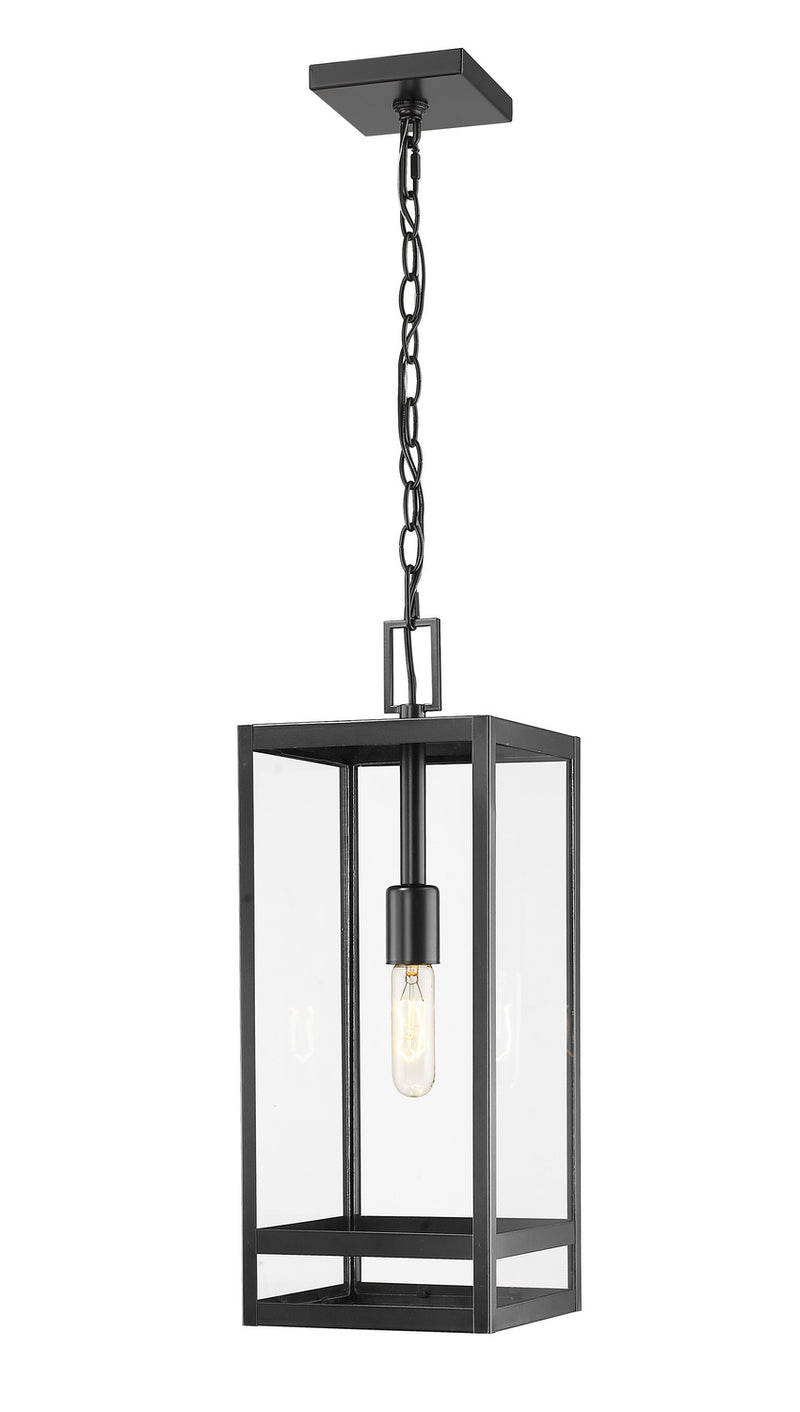 Nuri One Light Outdoor Chain Mount Ceiling Fixture in Black