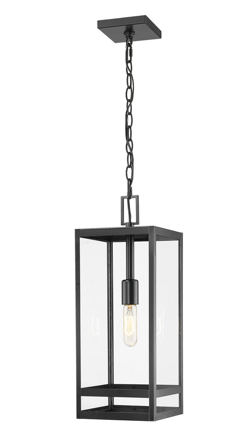 Nuri One Light Outdoor Chain Mount Ceiling Fixture in Black by Z-Lite Lighting