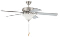 Decorator's Choice Bowl Light Kit 52" Ceiling Fan in Brushed Polished Nickel from Craftmade, item number DCF52BNK5C1W