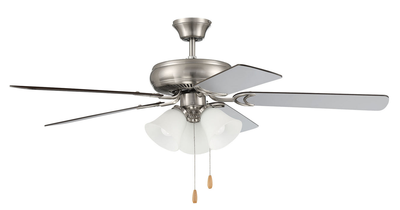 Decorator's Choice 3-Light Kit 52" Ceiling Fan in Brushed Polished Nickel from Craftmade, item number DCF52BNK5C3W