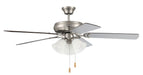 Decorator's Choice 3-Light Kit 52" Ceiling Fan in Brushed Polished Nickel from Craftmade, item number DCF52BNK5C3W